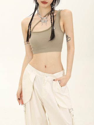 One-shoulder sleeveless camisole vest