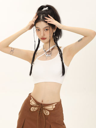 One-shoulder sleeveless camisole vest