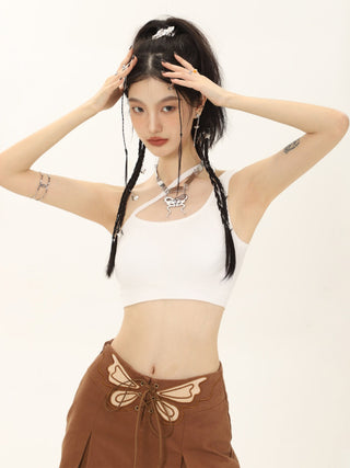 One-shoulder sleeveless camisole vest
