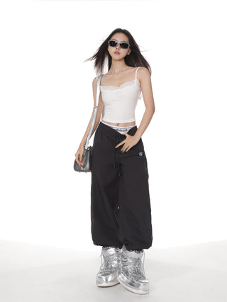 Lace slim fit camisole crop top