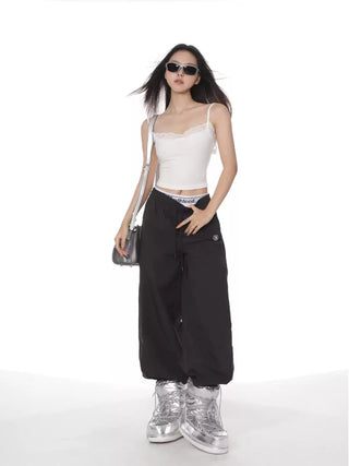 Lace slim fit camisole crop top