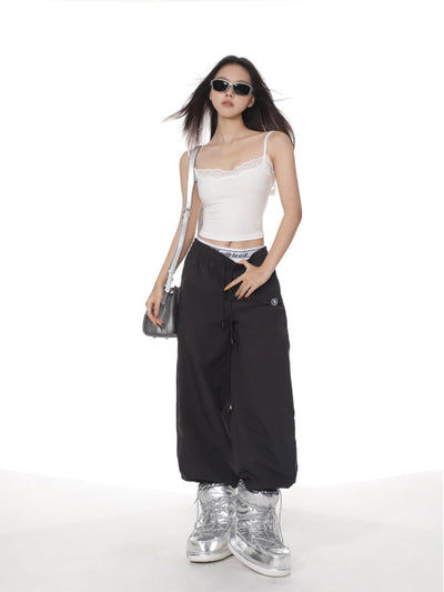 Lace slim fit camisole crop top