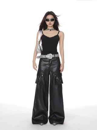 Lace camisole top with chest pad