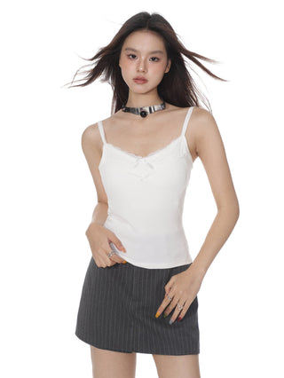 Lace camisole top with chest pad