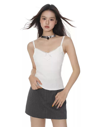 Lace camisole top with chest pad