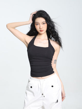 Halter neck sleeveless camisole vest