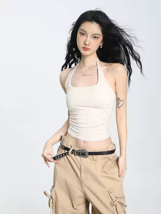 Halter neck sleeveless camisole vest