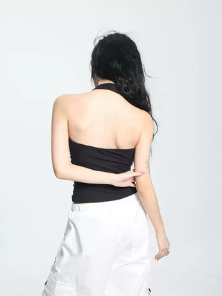 Halter neck sleeveless camisole vest