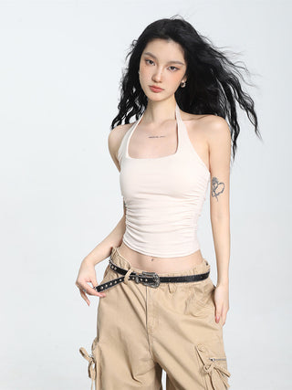 Halter neck sleeveless camisole vest