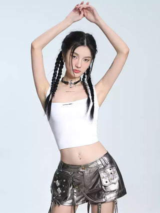 Square collar slim camisole sleeveless top