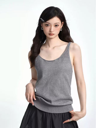 Backless camisole woolen top