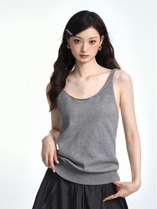 Backless camisole woolen top