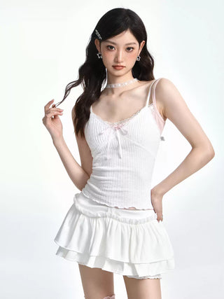 Lace splicing camisole slim top