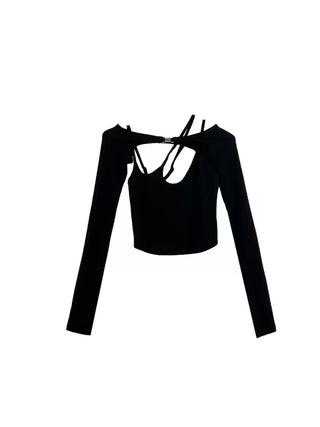 Two-piece design long-sleeved top