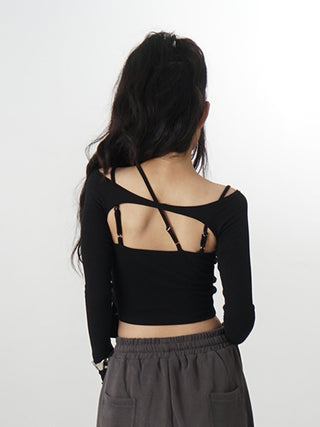 Two-piece design long-sleeved top