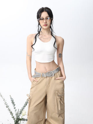 Halter neck slim sporty camisole vest