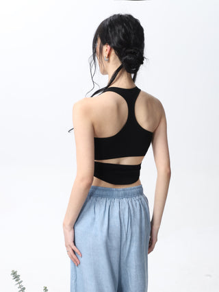 Halter neck slim sporty camisole vest