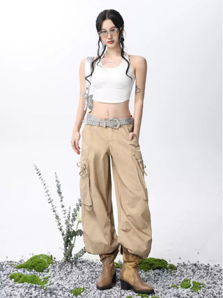 Halter neck slim sporty camisole vest