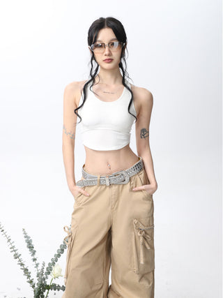 Halter neck slim sporty camisole vest