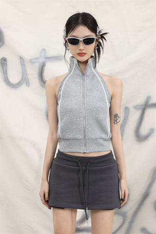 Sleeveless quarter zip vest