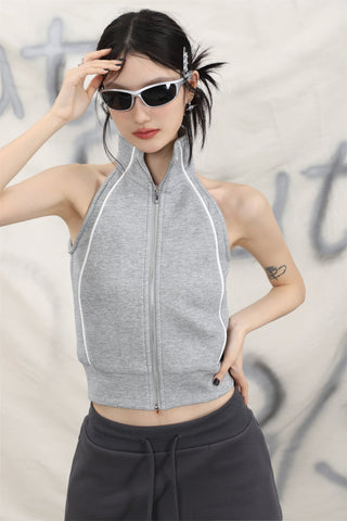 Sleeveless quarter zip vest