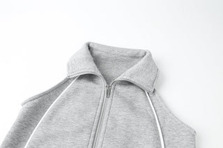Sleeveless quarter zip vest