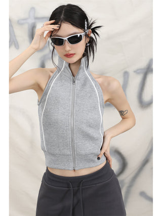 Sleeveless quarter zip vest