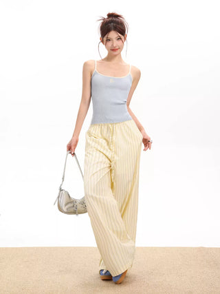 Retro slim knitted sleeveless top