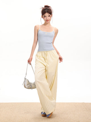 Retro slim knitted sleeveless top