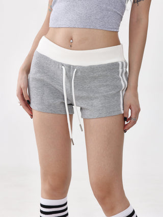Contrast color slim sporty shorts