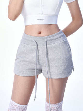 High waist drawstring casual shorts