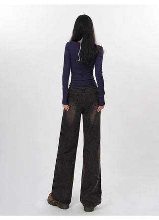 Slim halter neck fake two-piece top