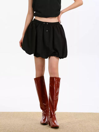 Halter Vest Top and High Waist A-line Short Skirt Two-piece Suit