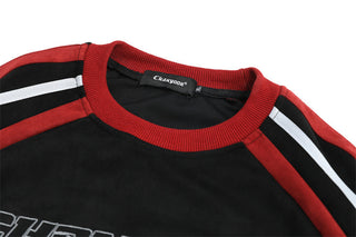 Letter embroidery round neck sweatshirt