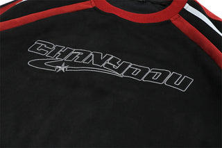 Letter embroidery round neck sweatshirt