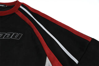 Letter embroidery round neck sweatshirt