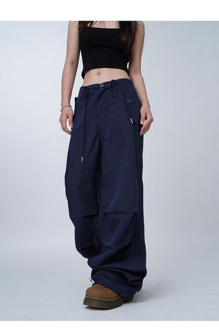 Black work-wear wide-leg pants
