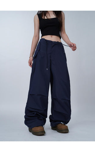 Black work-wear wide-leg pants