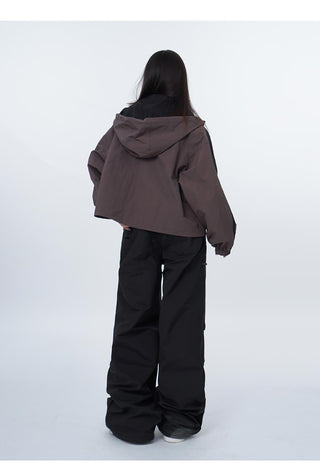 Black work-wear wide-leg pants