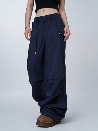 Black work-wear wide-leg pants