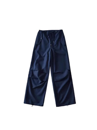 Black work-wear wide-leg pants