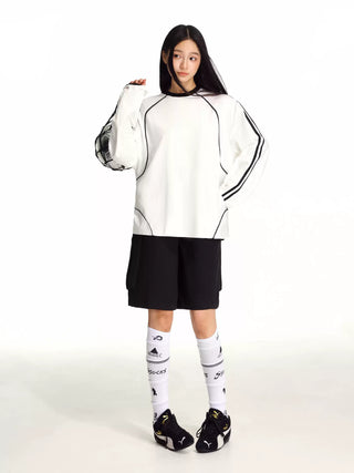 Double-bar splicing long-sleeved sweatshirt