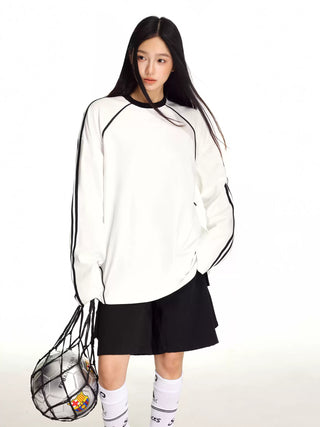 Double-bar splicing long-sleeved sweatshirt