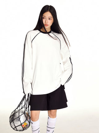 Double-bar splicing long-sleeved sweatshirt