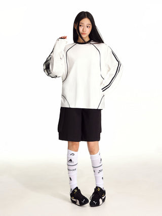 Double-bar splicing long-sleeved sweatshirt