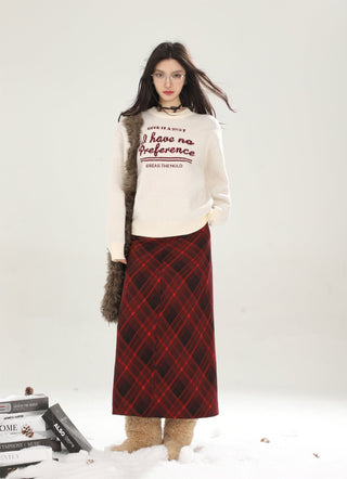 High waist plaid short skirt