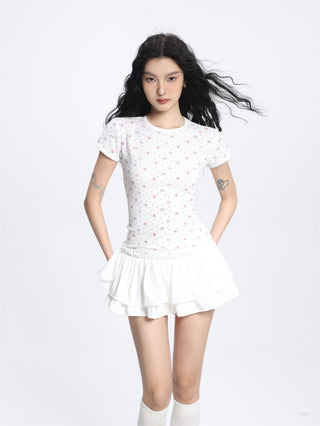 Puffy pleated  miniskirt