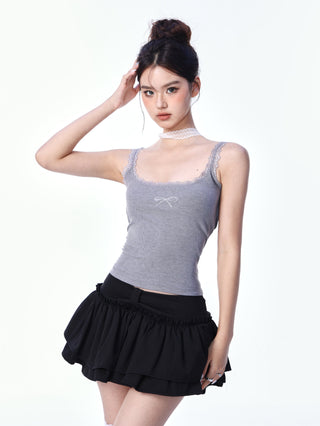 Puffy pleated  miniskirt