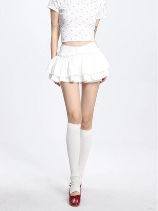 Puffy pleated  miniskirt