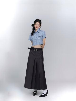 SA-line medium length pleated skirt